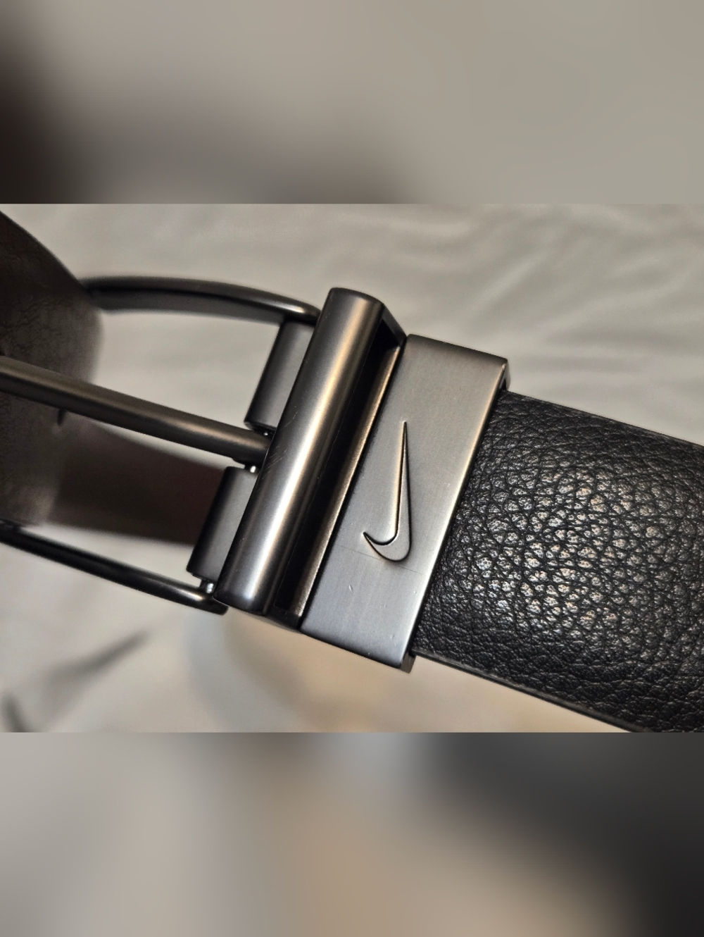 NIKE Belt Mens 36 Black Brown Pebble Grain Reversible Casual Golf